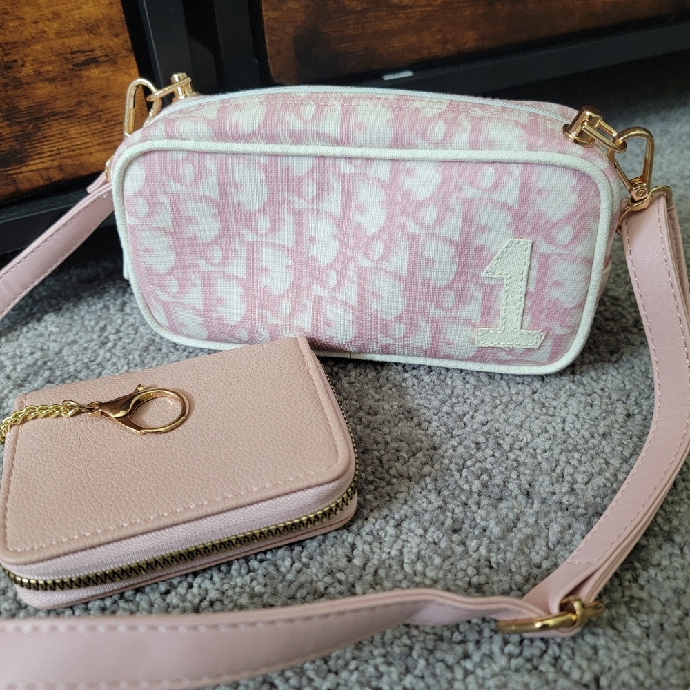 Limited-time Deal⏰️ Authentic Dior Trotter Canvas Leather Pink Pouch